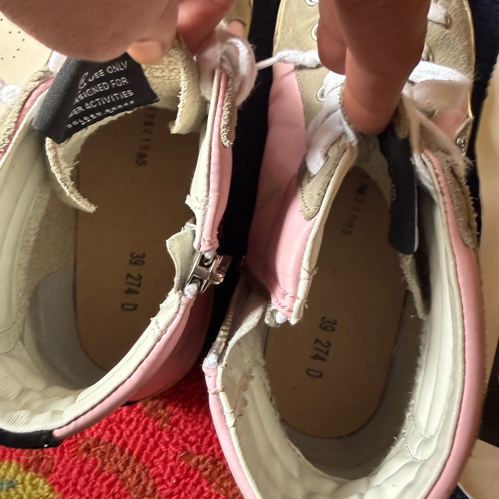 Golden Goose Slide Sneakers - Pink Leather Silver Glitter - Picture 13 of 14
